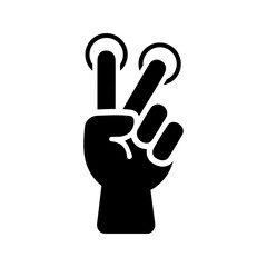 Connivance, finger, hand icon. Black vector graphics.