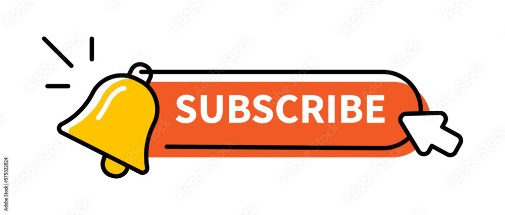 Aufkleber turn on reminder notification, subscribe click button with bell concept illustration flat design vec