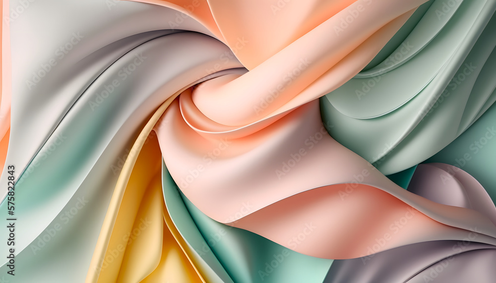 Aufkleber smooth abstract background with pleats in pastel tones. delicate folds and subtle hues create a calm