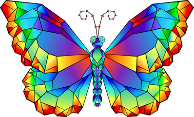 Rainbow Polygonal Butterfly