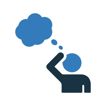 Consider, mull, peruse icon. Editable vector logo.