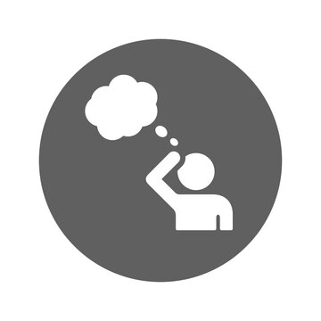 Consider, mull, peruse icon. Gray vector graphics.