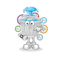 Fototapeta premium water fountain with wristwatch cartoon. cartoon mascot vector