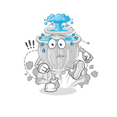 water fountain running illustration. character vector