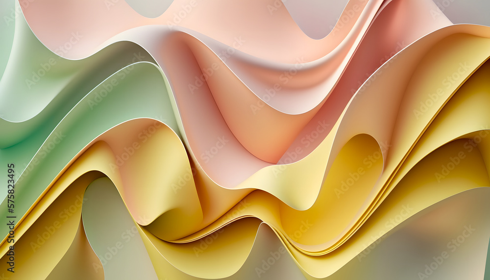 Aufkleber smooth abstract background with pleats in pastel tones. delicate folds and subtle hues create a calm