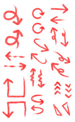 絵の具風手書き矢印詰め合わせ（赤