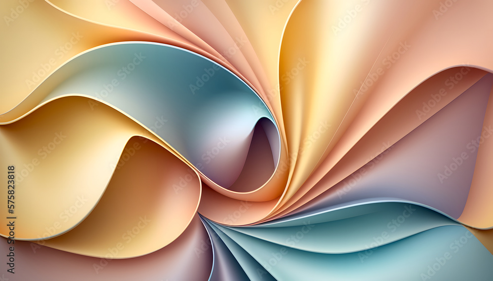 Aufkleber smooth abstract background with pleats in pastel tones. delicate folds and subtle hues create a calm