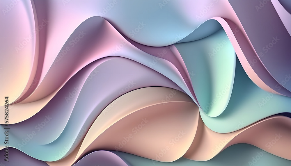 Aufkleber smooth abstract background with pleats in pastel tones. delicate folds and subtle hues create a calm