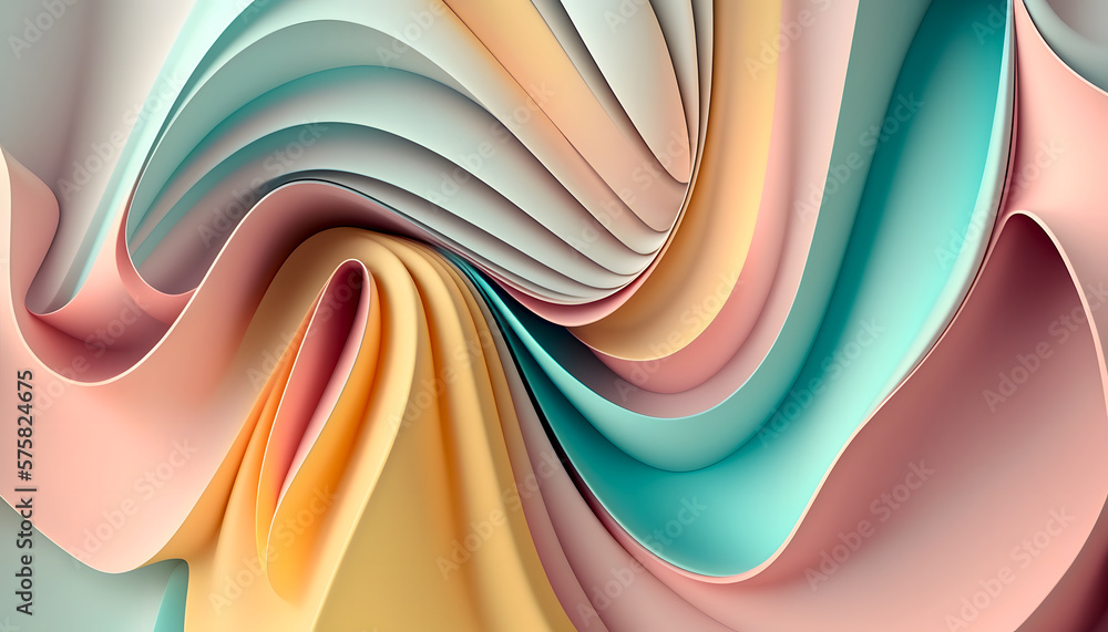 Aufkleber smooth abstract background with pleats in pastel tones. delicate folds and subtle hues create a calm