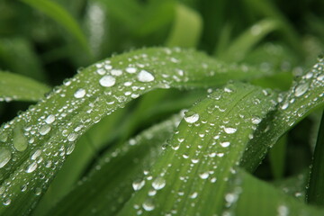 raindrops on the grass
