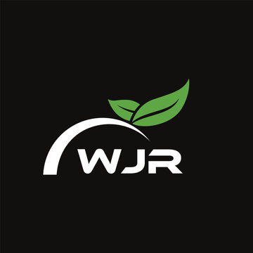 VJR letter nature logo design on black background. VJR creative initials letter leaf logo concept. VJR letter design.
