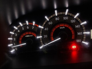 speedometer on a black background