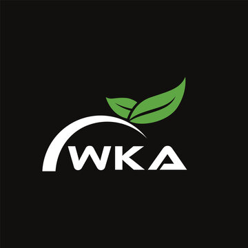 VKA letter nature logo design on black background. VKA creative initials letter leaf logo concept. VKA letter design.
