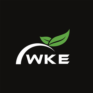 VKE letter nature logo design on black background. VKE creative initials letter leaf logo concept. VKE letter design.
