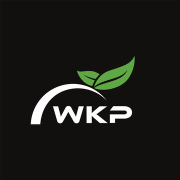VKP letter nature logo design on black background. VKP creative initials letter leaf logo concept. VKP letter design.
