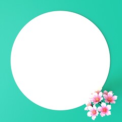Obraz premium Beautiful background with Sakura flowers (Japanese cherry blossoms) and copy space