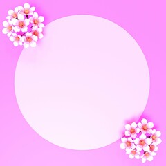 Beautiful background with Sakura flowers (Japanese cherry blossoms) and copy space