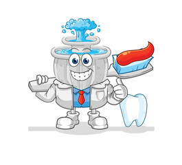Obraz premium water fountain dentist illustration. character vector