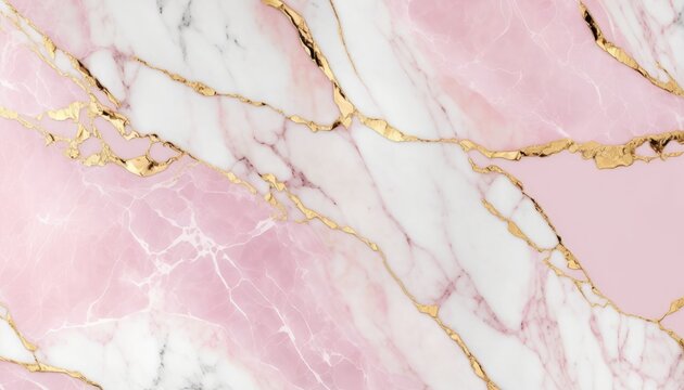 Rose Gold Marble: A Pink Stone with Stunning Gold Streaks, AI Generative