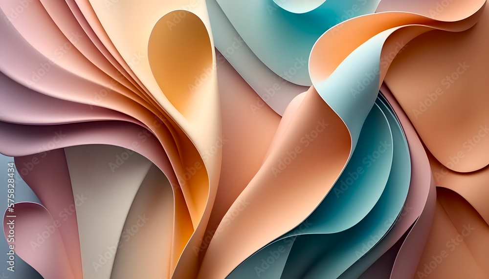 Aufkleber smooth abstract background with pleats in pastel tones. delicate folds and subtle hues create a calm