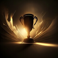 Championship Trophy Award with dark Background