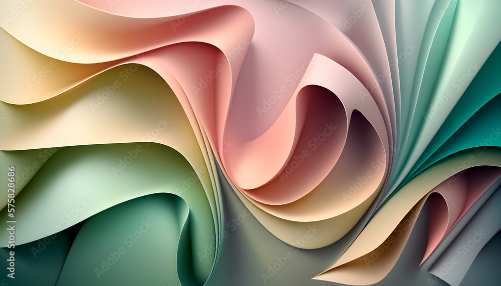 Aufkleber smooth abstract background with pleats in pastel tones. delicate folds and subtle hues create a calm