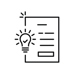 document with light bulb like patent icon