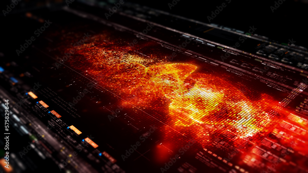 Poster Advanced data matrix telemetry, meta, metaverse, and encrypt source code database numbers simulation in cyber space environment for head up display background