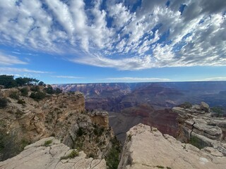 Grand Canyon landscape with clouds rolling in