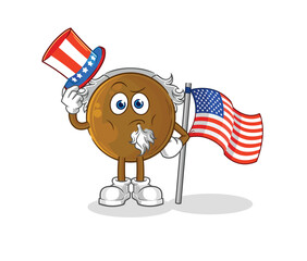 avocado stone uncle sam character. cartoon mascot vector