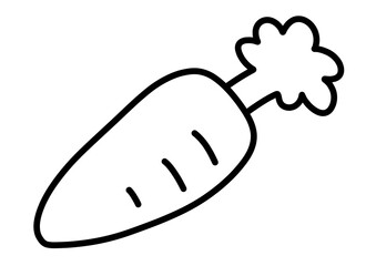 にんじんの手書きイラスト　モノクロ