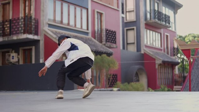 Young Breakdancing Man Performing In Bangkok