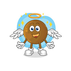 avocado stone angel with wings vector. cartoon character