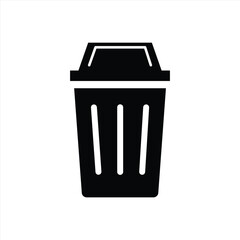 Trash bin icon sign and symbol for apps and websites with transparent background PNG.