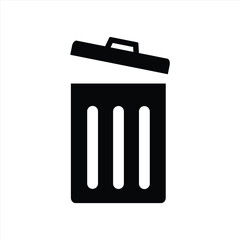 Trash bin icon sign and symbol for apps and websites with transparent background PNG.