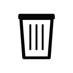 Trash bin icon sign and symbol for apps and websites with transparent background PNG.