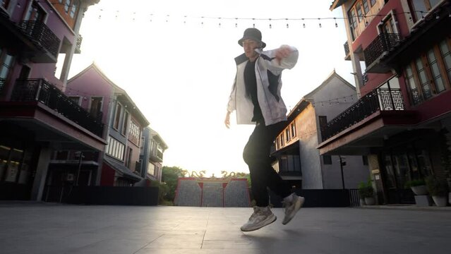Breakdancing Young Man Spinning In Bangkok