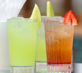 Green juicy cocktail with melon