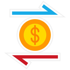 Money Transfer Sticker Icon