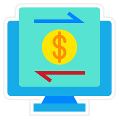 Online Transfer Sticker Icon