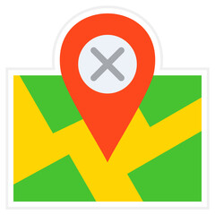 Obraz premium Wrong Location Sticker Icon