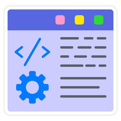 Web Coding Sticker Icon