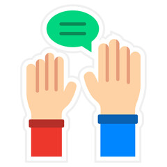 Raise Hand Sticker Icon