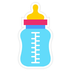 Obraz premium Baby Bottle Sticker Icon