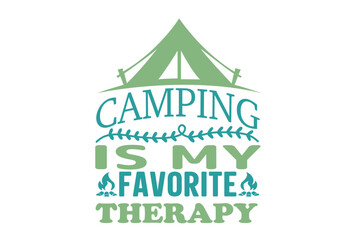 Naklejka na ściany i meble camping is my favorite therapy