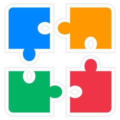 Obraz premium Puzzle Sticker Icon
