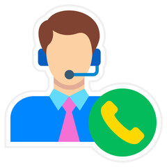 Customer Service Sticker Icon