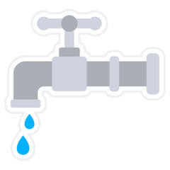 Water Tap Sticker Icon