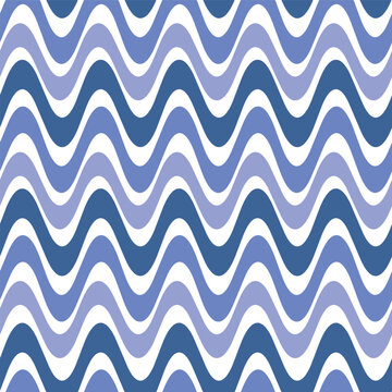 Abstract wavy line pattern design background. Vector geometric seamless element in blue and purple. 