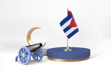 Ramadan Cuba and Cannon In White Background